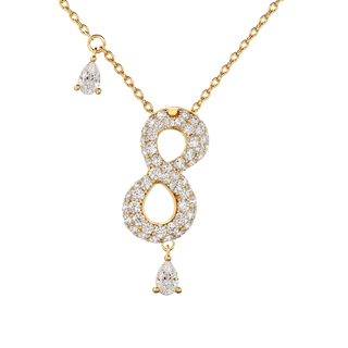 8 Pavé Diamond Numerology Necklace Yellow Gold 20mm by Logan Hollowell Jewelry