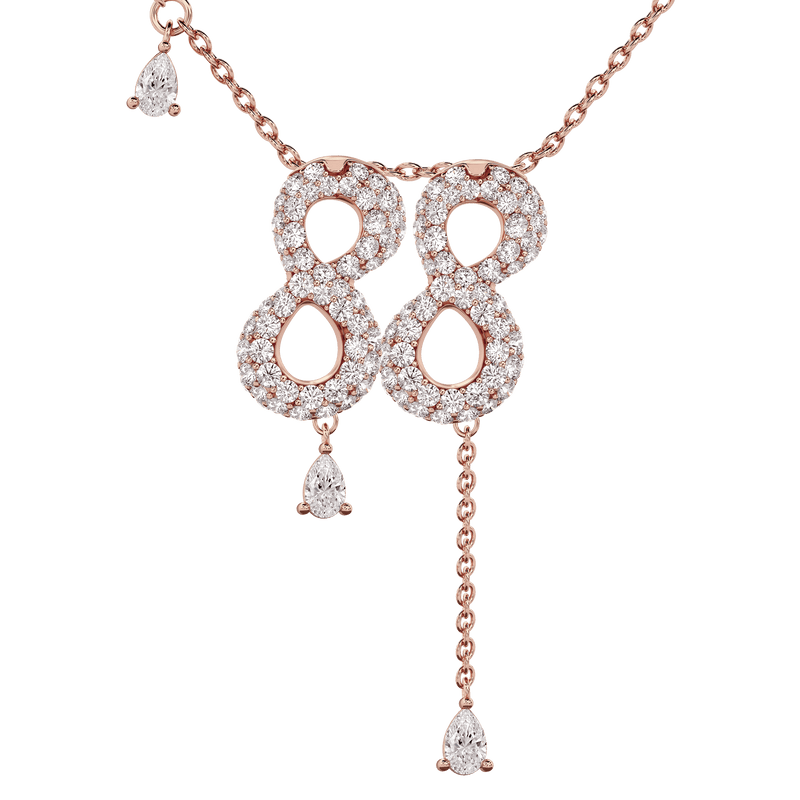 88 Pavé Diamond Numerology Necklace Rose Gold 20mm by Logan Hollowell Jewelry