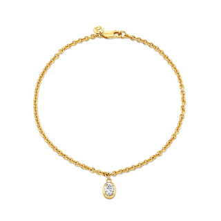 Oval Diamond Chain Anklet Yellow Gold Lab-Created  by Logan Hollowell Jewelry