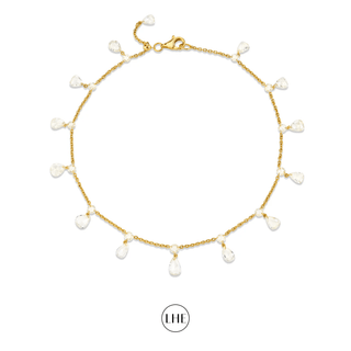 Eau de Rose Cut Gaia Anklet Yellow Gold   by Logan Hollowell Jewelry