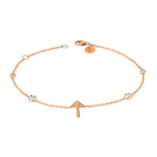 LH x Alice Baby Mushroom Orbit Bracelet Rose Gold 6.5"  by Logan Hollowell Jewelry