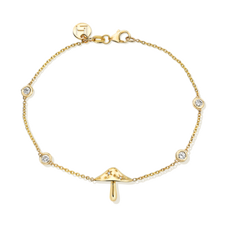 LH x Alice Baby Mushroom Orbit Bracelet Yellow Gold 6.5"  by Logan Hollowell Jewelry