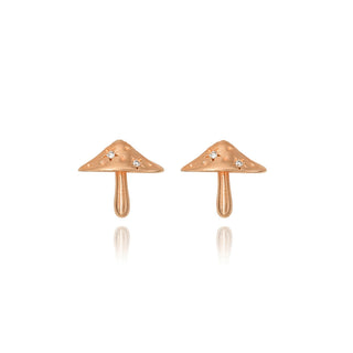 LH x Alice Baby Mushroom Orbit Studs Rose Gold   by Logan Hollowell Jewelry