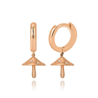 LH x Alice Baby Mushroom Orbit Hoops Rose Gold   by Logan Hollowell Jewelry