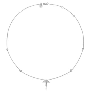 LH x Alice Mushroom Orbit Necklace White Gold 14-15"  by Logan Hollowell Jewelry