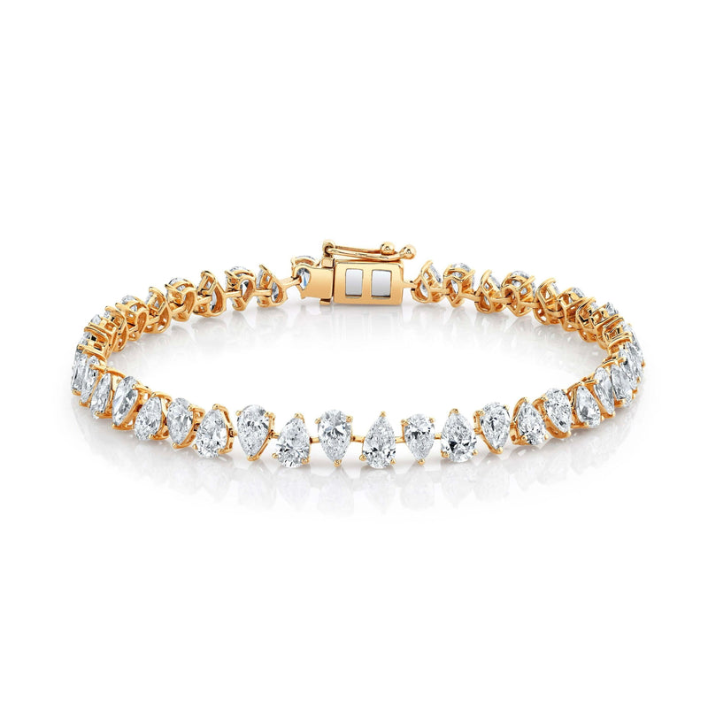 Reverse Water Drop Diamond Tennis Bracelet Rose Gold 6" by Logan Hollowell Jewelry