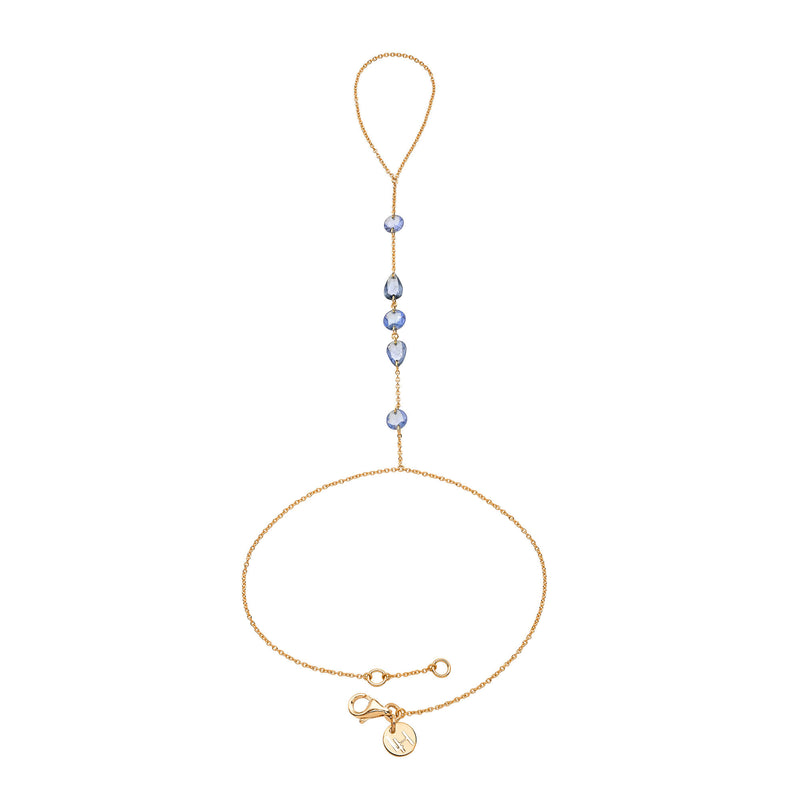 Eau De Rose Cut Iris Blue Sapphire Hand Chain