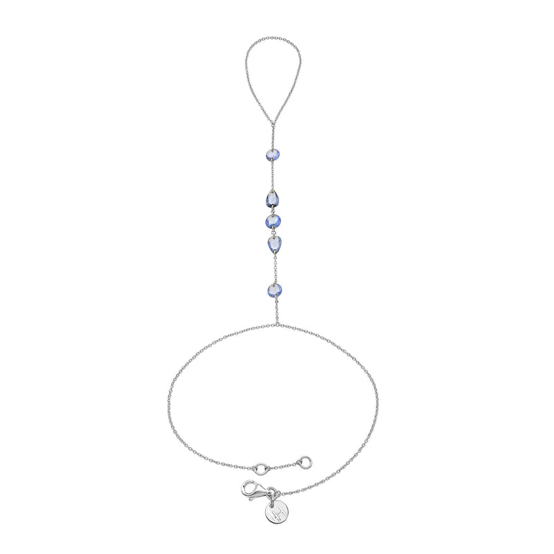 Eau De Rose Cut Iris Blue Sapphire Hand Chain