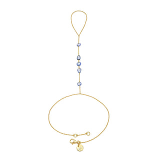 Eau De Rose Cut Iris Blue Sapphire Hand Chain