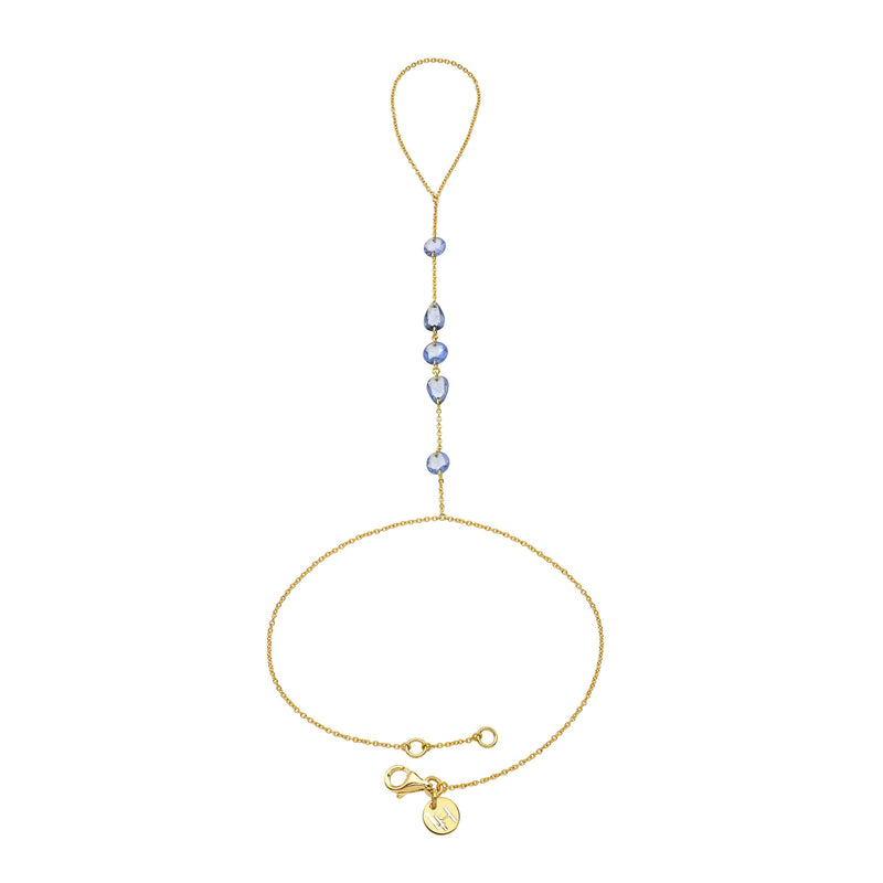 Eau De Rose Cut Iris Blue Sapphire Hand Chain