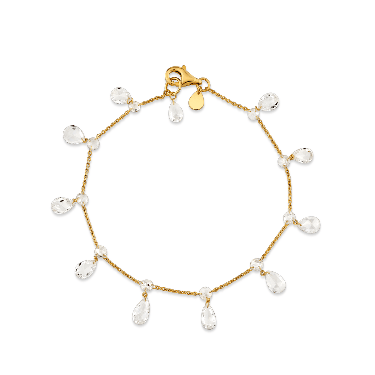Eau de Rose Cut Gaia Bracelet | Ready to Ship Yellow Gold 6.5" by Logan Hollowell Jewelry