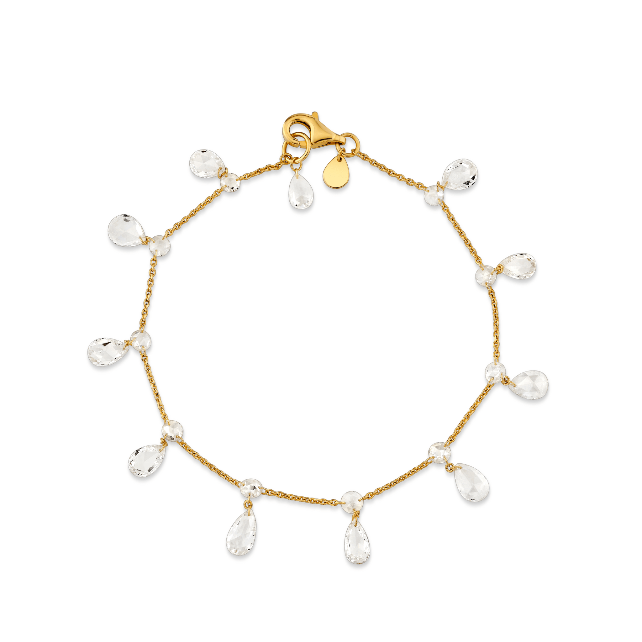 Eau de Rose Cut Gaia Bracelet | Ready to Ship Yellow Gold 6.5" by Logan Hollowell Jewelry