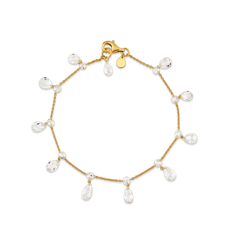 Eau de Rose Cut Gaia Bracelet | Ready to Ship Yellow Gold 6.5" by Logan Hollowell Jewelry