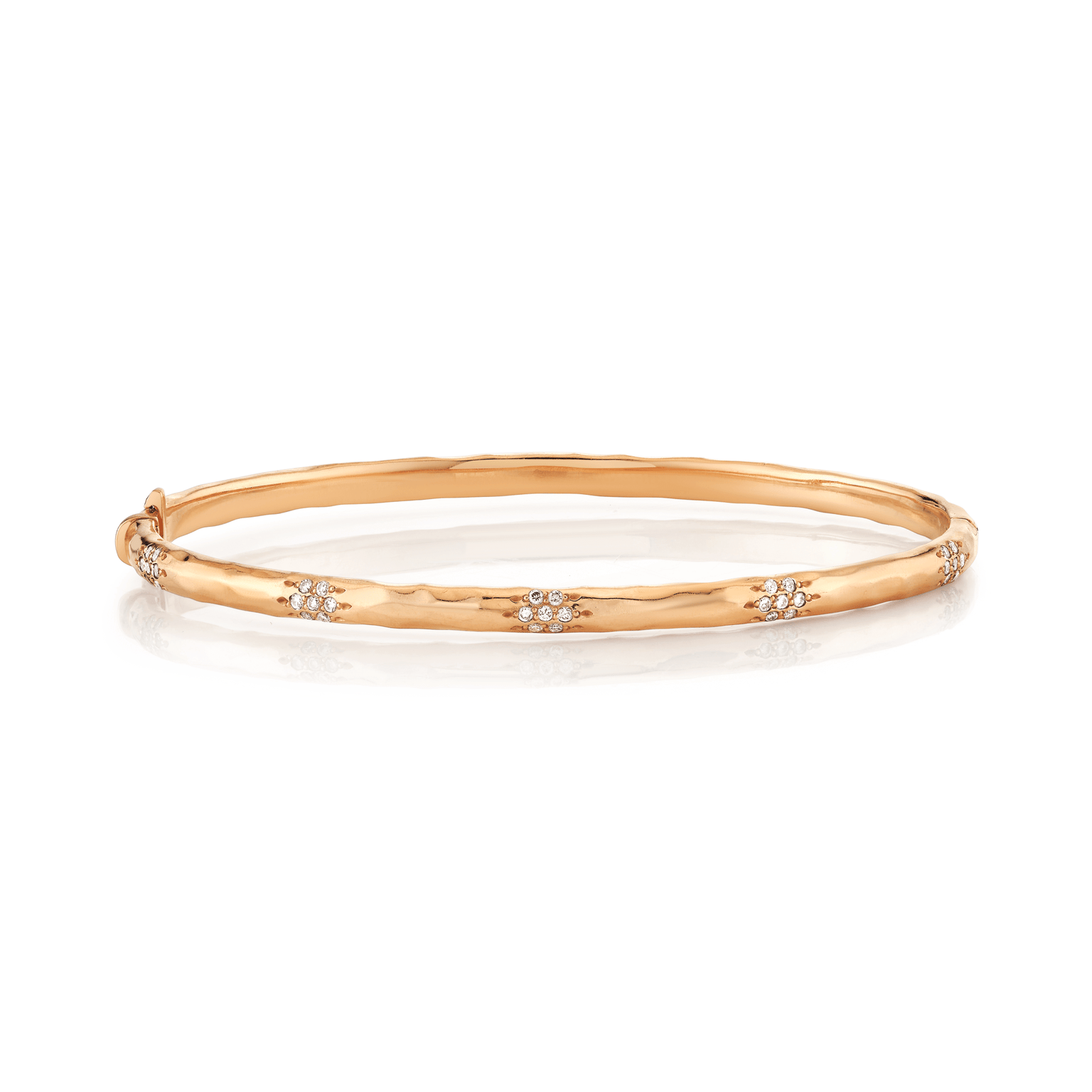 Sevenfold Diamond Bracelet Rose Gold Half Pavé Small by Logan Hollowell Jewelry