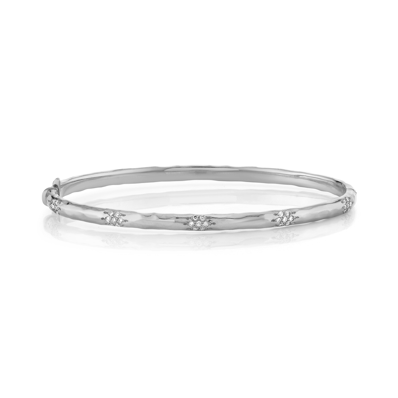 Sevenfold Diamond Bracelet | Ready to Ship White Gold Half Pavé Petite - 6.5" by Logan Hollowell Jewelry