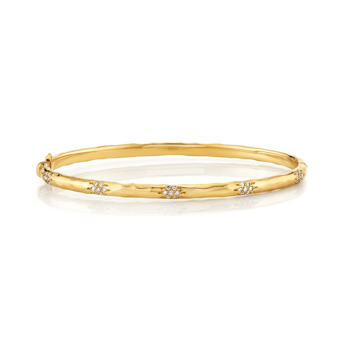 Sevenfold Diamond Bracelet | Ready to Ship Yellow Gold Half Pavé Petite - 6.5" by Logan Hollowell Jewelry