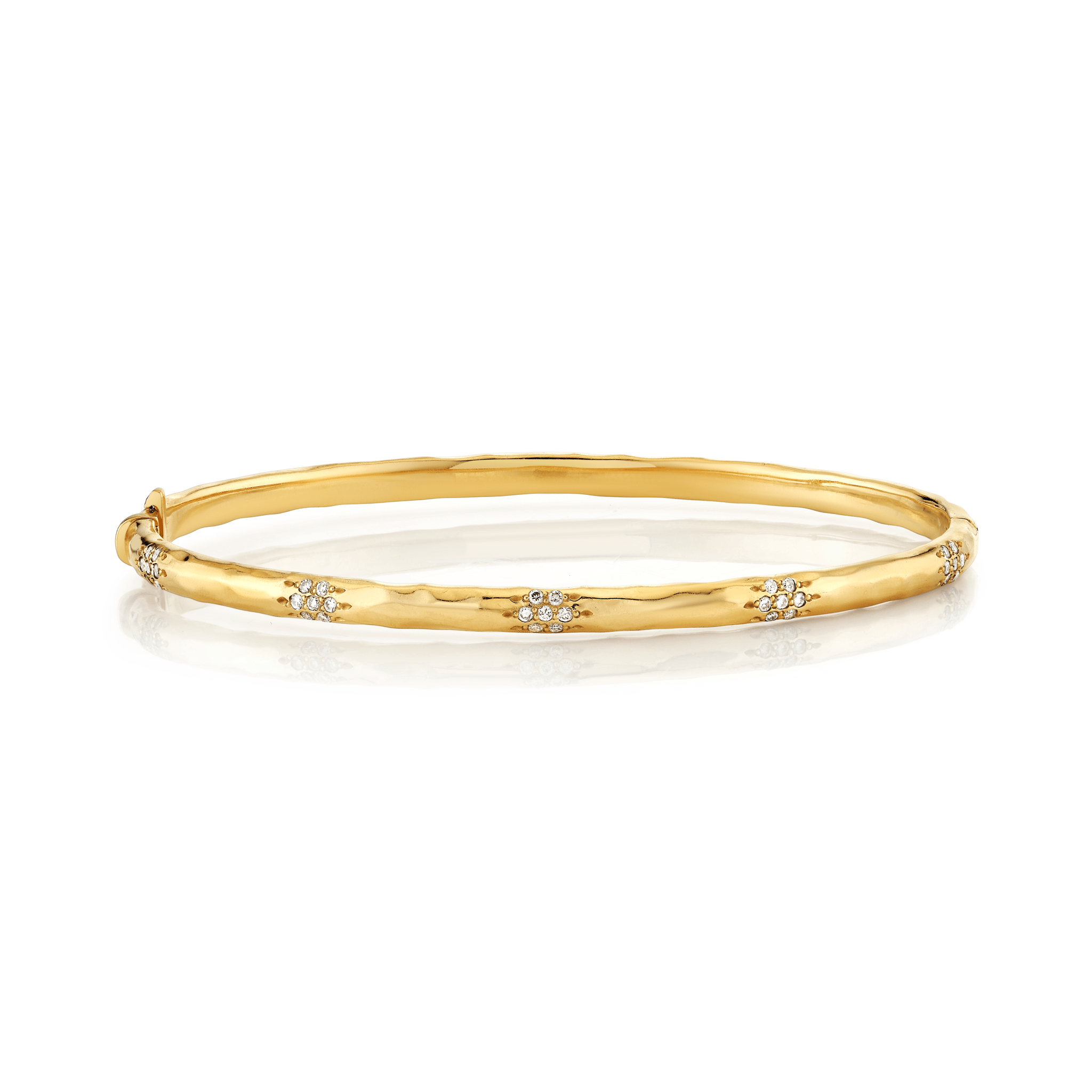 Sevenfold Diamond Bracelet | Ready to Ship Yellow Gold Half Pavé Petite - 6.5" by Logan Hollowell Jewelry