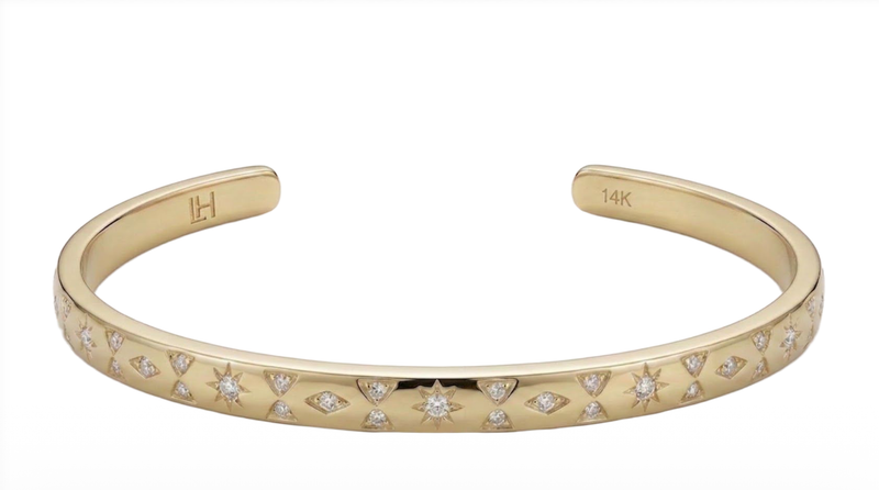 Petite Star Set Pavé Diamond Cuff