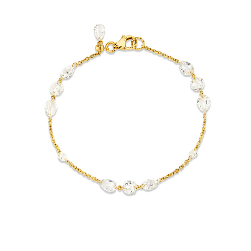 Eau de Rose Cut Iris Bracelet | Ready to Ship Yellow Gold by Logan Hollowell Jewelry