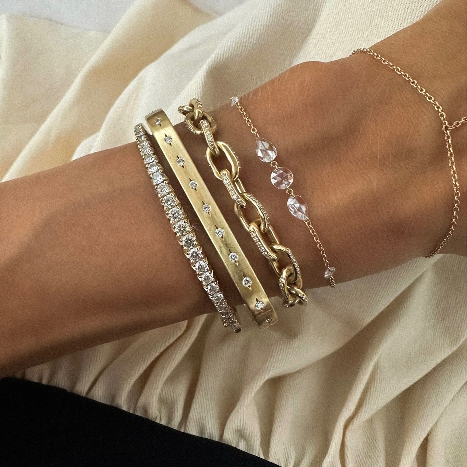 12 Wishes Diamond Bracelet by Logan Hollowell Jewelry