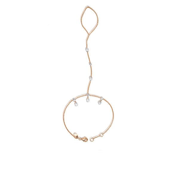 Gaia Hand Chain Rose Gold by Logan Hollowell Jewelry