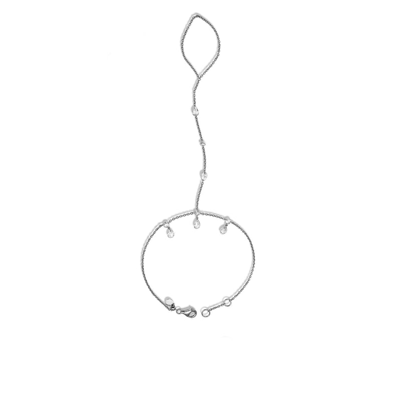 Gaia Hand Chain White Gold by Logan Hollowell Jewelry