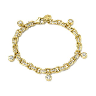 Classic Diamond Chain Gypsy Roma Bracelet Yellow Gold 6" by Logan Hollowell Jewelry