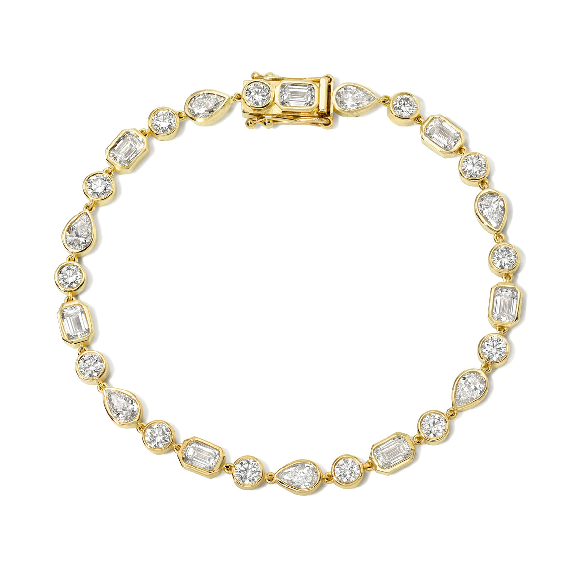 Diana Diamond Bracelet Yellow Gold 6.5" by Logan Hollowell Jewelry