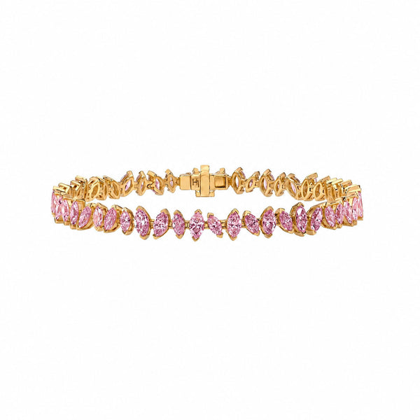 Dancing Marquise Pink Sapphire Bracelet