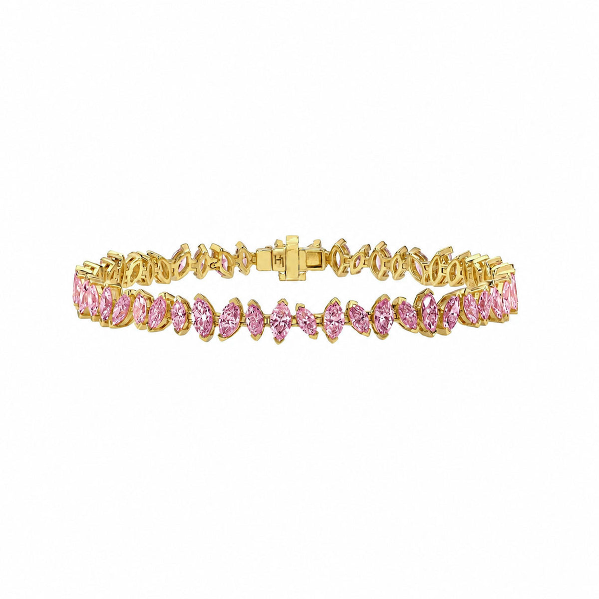 Dancing Marquise Pink Sapphire Bracelet