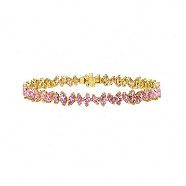 Dancing Marquise Pink Sapphire Bracelet