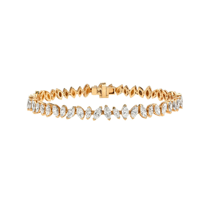 Dancing Marquise Diamond Bracelet Rose Gold 6.5" by Logan Hollowell Jewelry