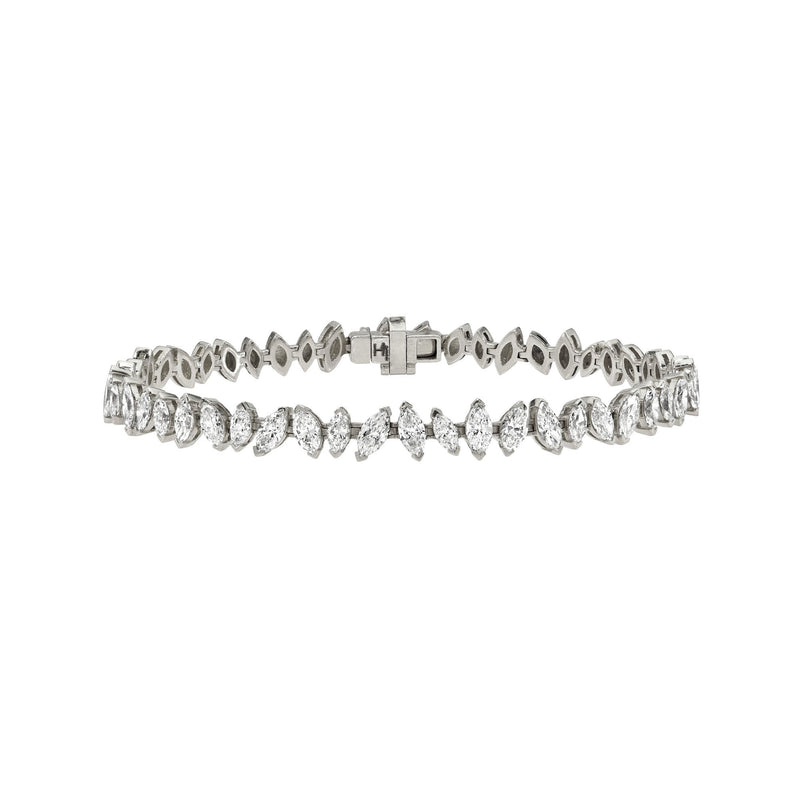 Dancing Marquise Diamond Bracelet White Gold 6.5" by Logan Hollowell Jewelry