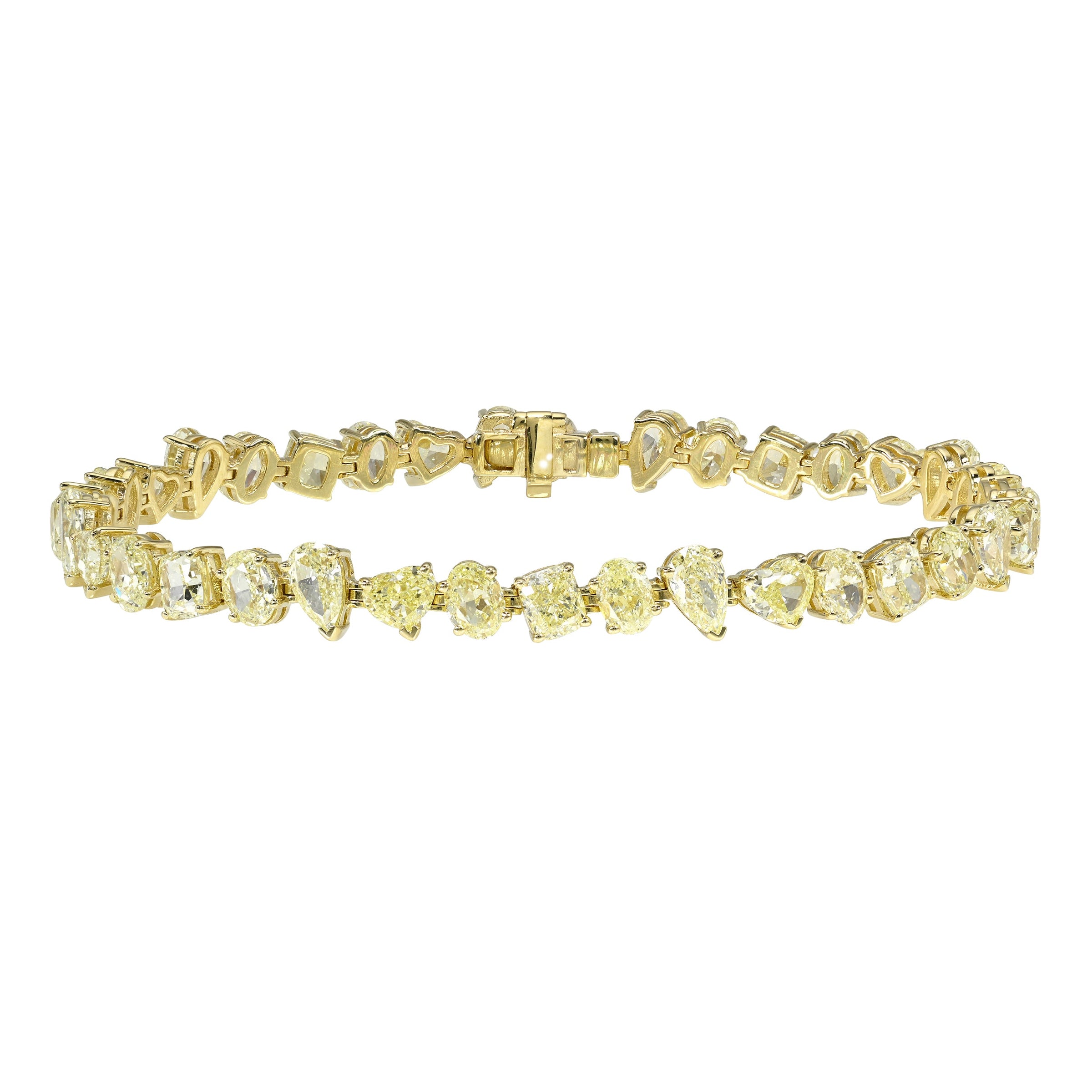 Fortuna Fancy Yellow Diamond Bracelet Yellow Gold 6.5" by Logan Hollowell Jewelry