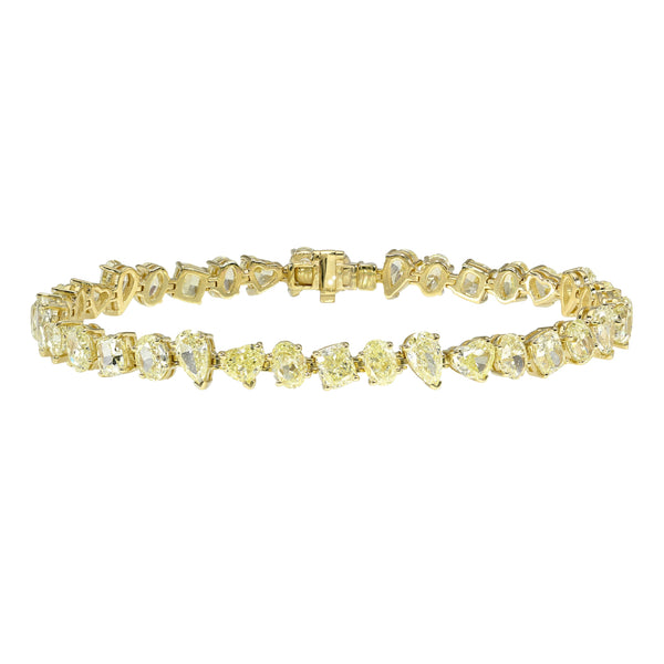 Fortuna Fancy Yellow Diamond Bracelet Yellow Gold 6.5" by Logan Hollowell Jewelry
