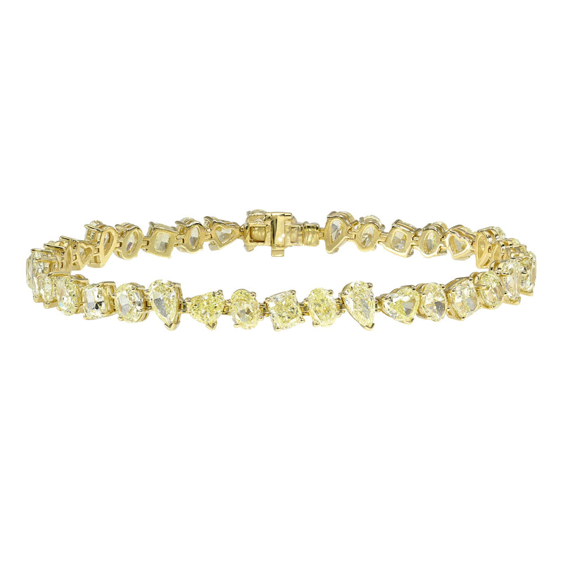Fortuna Fancy Yellow Diamond Bracelet Yellow Gold 6.5" by Logan Hollowell Jewelry