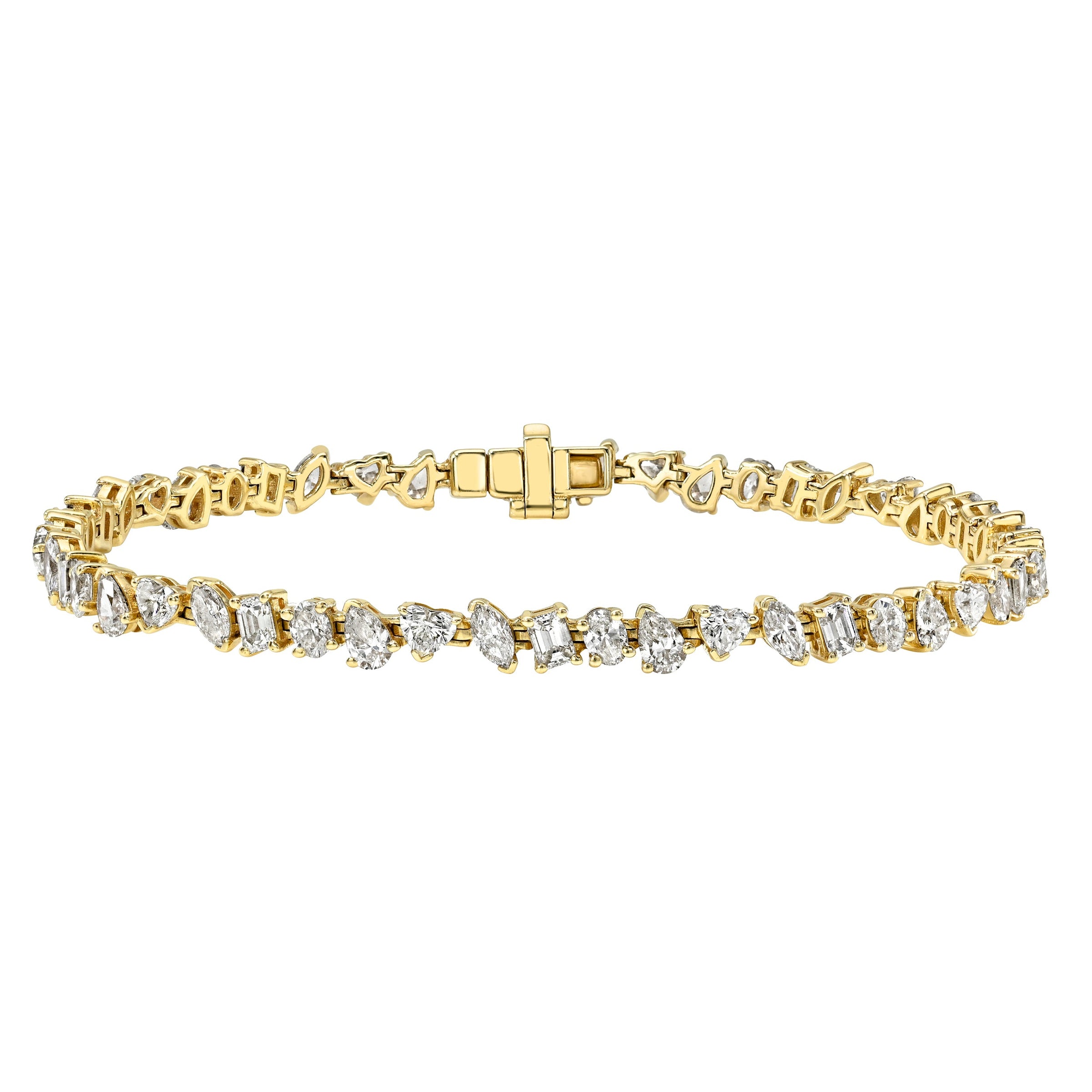 Petite Fortuna Diamond Bracelet Yellow Gold 6.5" by Logan Hollowell Jewelry