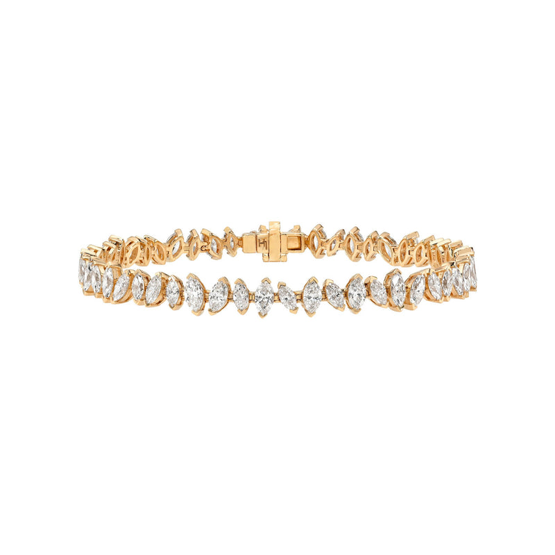 Dancing Marquise Diamond Bracelet Rose Gold 6.5" by Logan Hollowell Jewelry