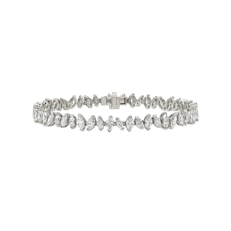 Dancing Marquise Diamond Bracelet White Gold 6.5" by Logan Hollowell Jewelry