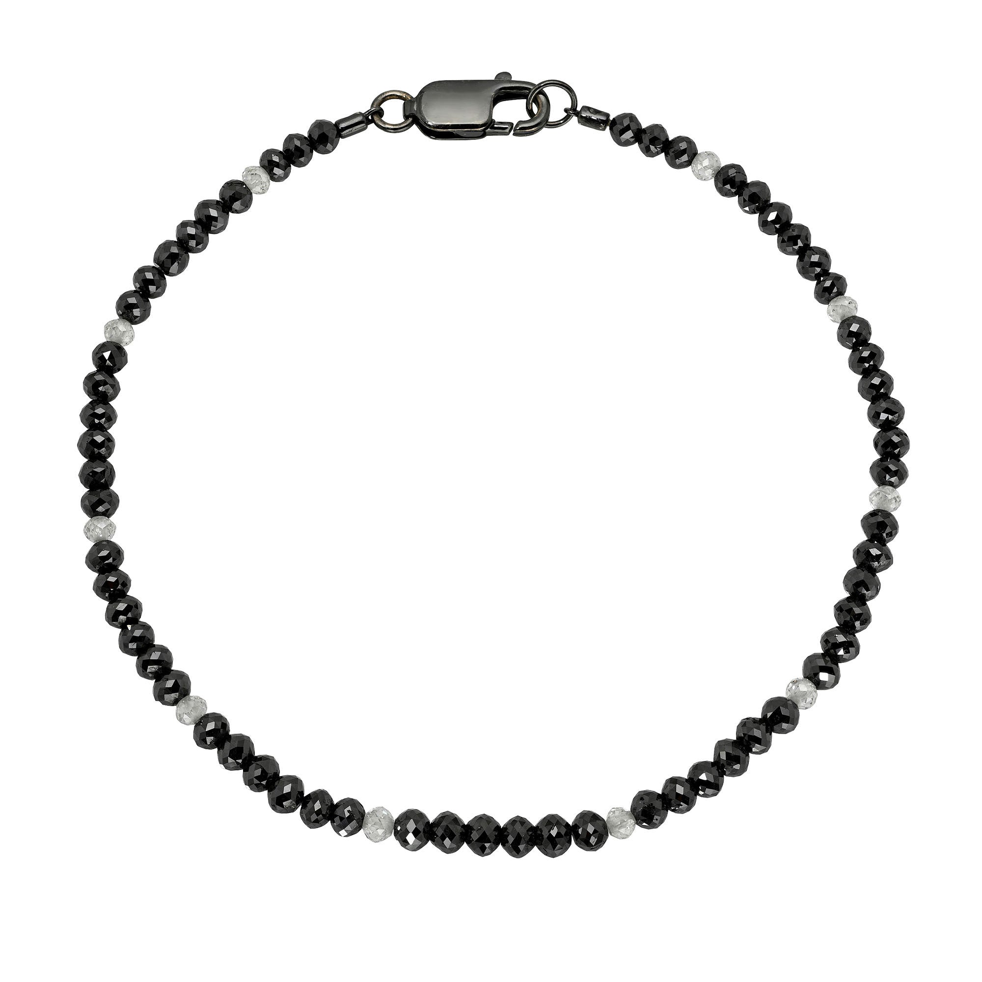Men’s Black Diamond Bead Bracelet 8.5" by Logan Hollowell Jewelry
