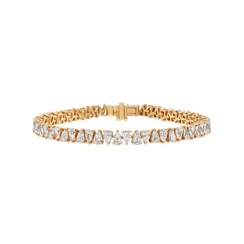 Diamond Line Reverse Water Drop Bracelet 18K by Logan Hollowell Jewelry