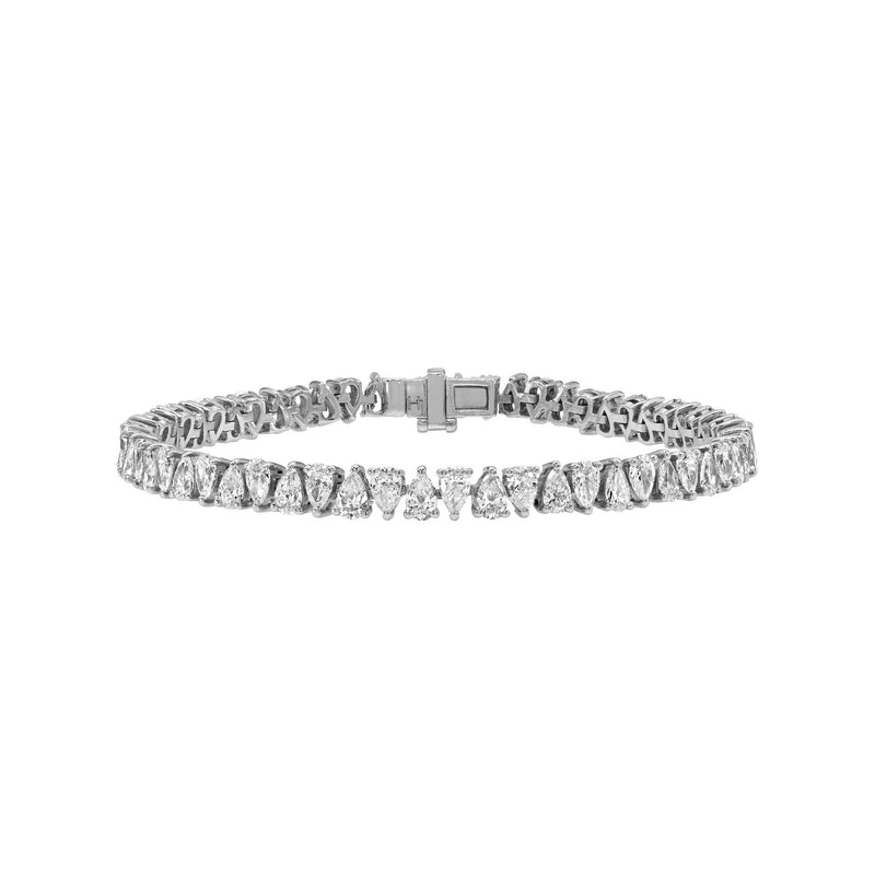 Diamond Line Reverse Water Drop Bracelet 18K by Logan Hollowell Jewelry