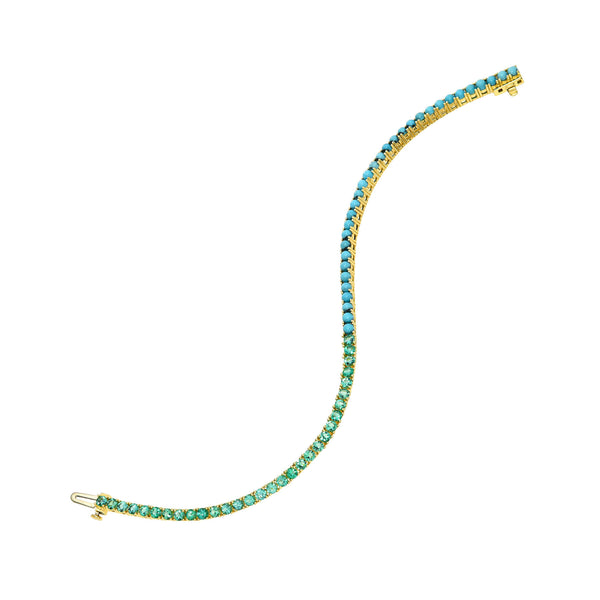 Emerald Lagoon Turquoise Tennis Bracelet by Logan Hollowell Jewelry
