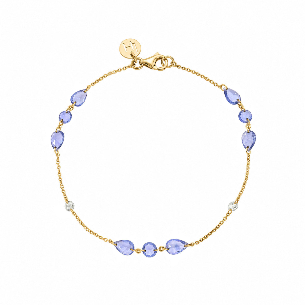 Eau de Rose Cut Blue Sapphire Bracelet