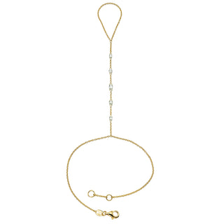 Eau de Rose Cut Briolette Diamond Hand Chain Yellow Gold by Logan Hollowell Jewelry