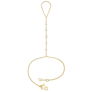Eau de Rose Cut Cosima Diamond Hand Chain Yellow Gold by Logan Hollowell Jewelry