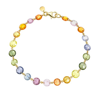 Eau de Rose Cut Rainbow Bracelet Yellow Gold 6.5" by Logan Hollowell Jewelry