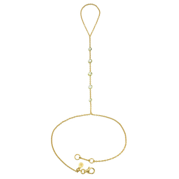 Eau de Rose Cut Yellow Diamond Hand Chain Yellow Gold by Logan Hollowell Jewelry