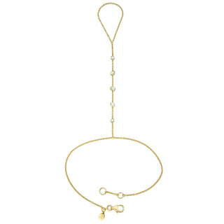 Eau de Rose Cut Cosima Yellow Diamond Hand Chain Yellow Gold by Logan Hollowell Jewelry