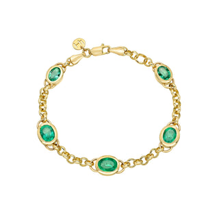 Emerald Empress Bracelet Yellow Gold 6.5-7" by Logan Hollowell Jewelry